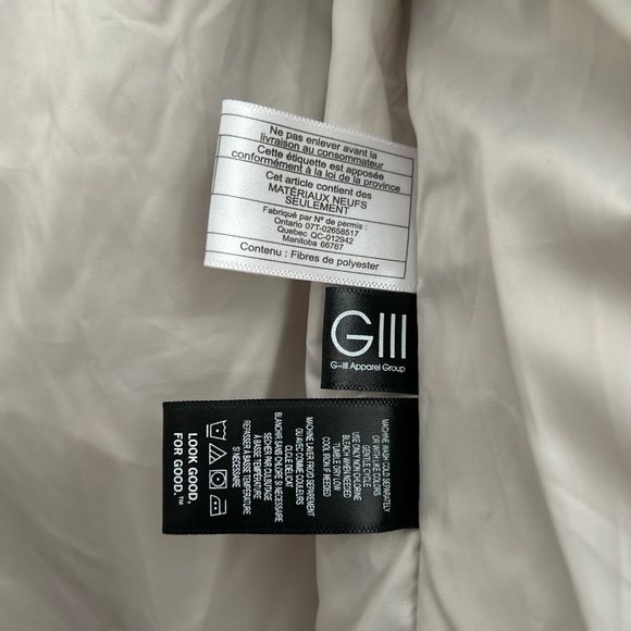 Kenneth Cole New York Quilted Ivory Puffer Jacket W Faux Fur Size S - Picture 8 of 11